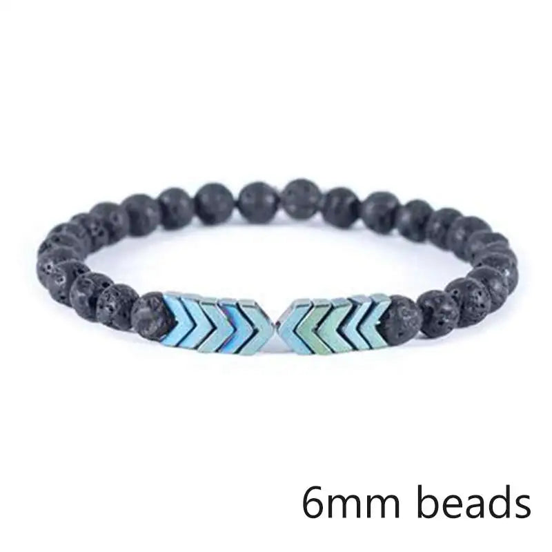 Bracelet en Pierre de Lave pour Homme, Bouddha Tibétain