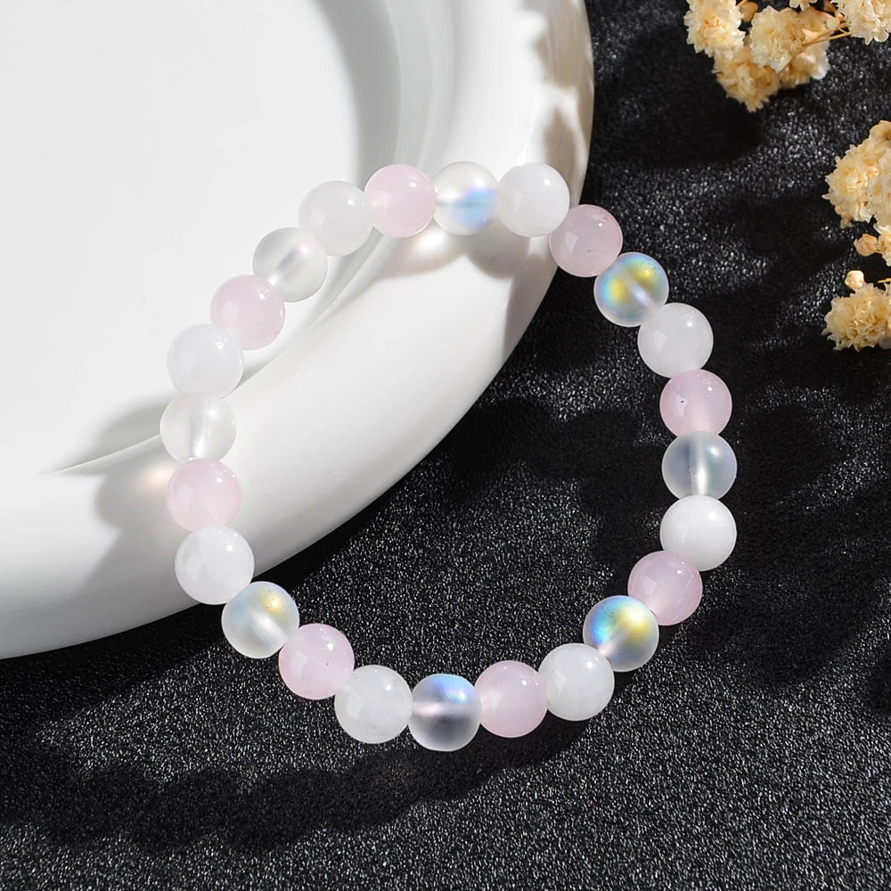 Bracelet de Sommeil Aura en Perles Naturelles, 8mm