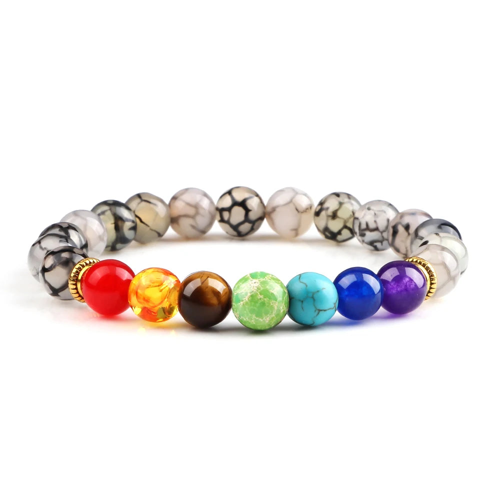 Bracelet 7 Chakras Reiki en Perles Naturelles
