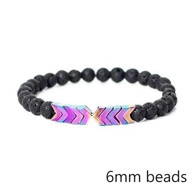 Bracelet en Pierre de Lave pour Homme, Bouddha Tibétain