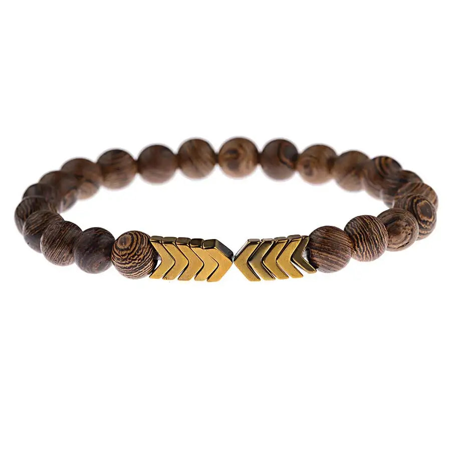 Bracelet en Pierre de Lave pour Homme, Bouddha Tibétain
