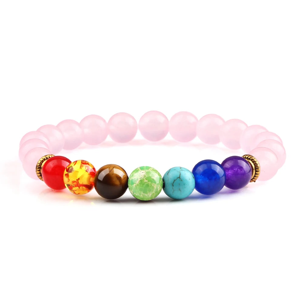Bracelet 7 Chakras Reiki en Perles Naturelles