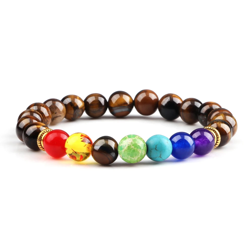 Bracelet 7 Chakras Reiki en Perles Naturelles