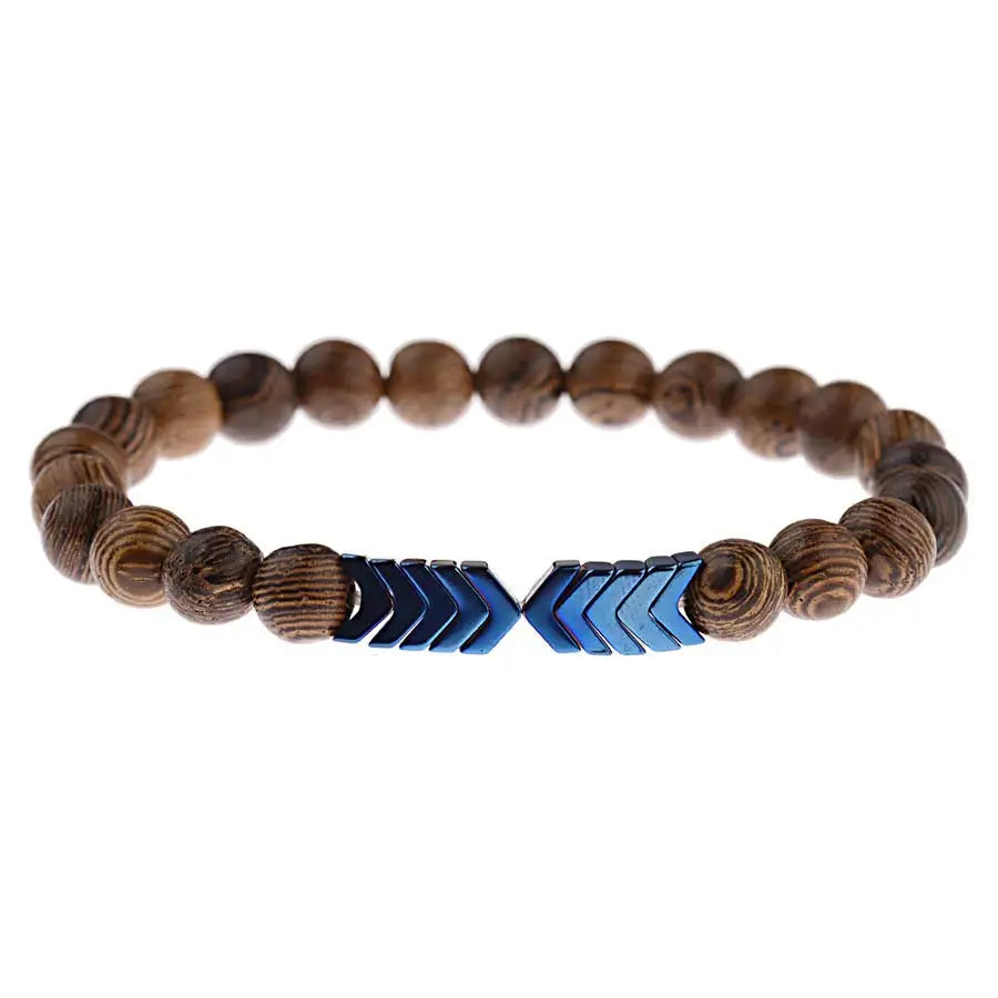 Bracelet en Pierre de Lave pour Homme, Bouddha Tibétain