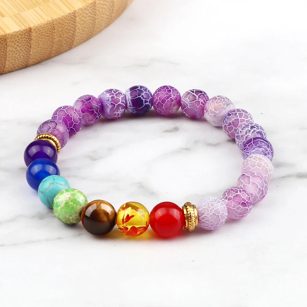 Bracelet 7 Chakras Reiki en Perles Naturelles