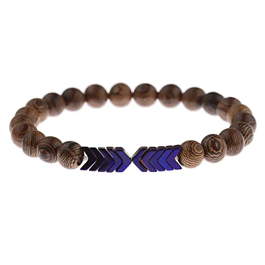 Bracelet en Pierre de Lave pour Homme, Bouddha Tibétain