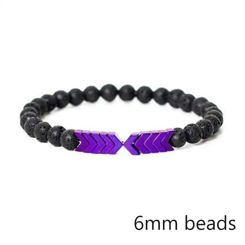 Bracelet en Pierre de Lave pour Homme, Bouddha Tibétain