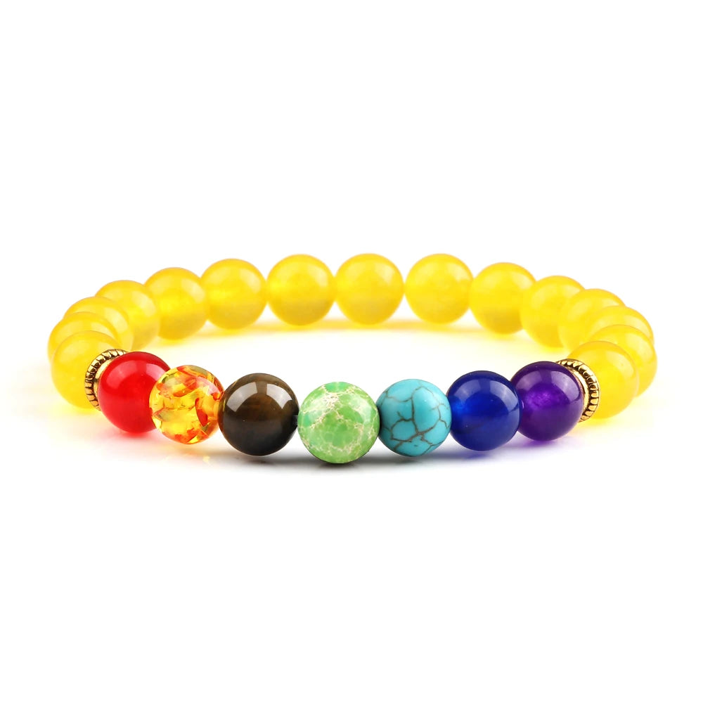 Bracelet 7 Chakras Reiki en Perles Naturelles