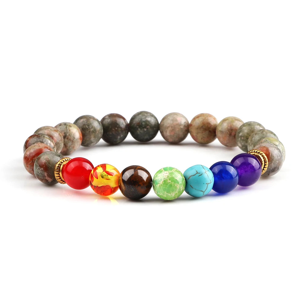 Bracelet 7 Chakras Reiki en Perles Naturelles