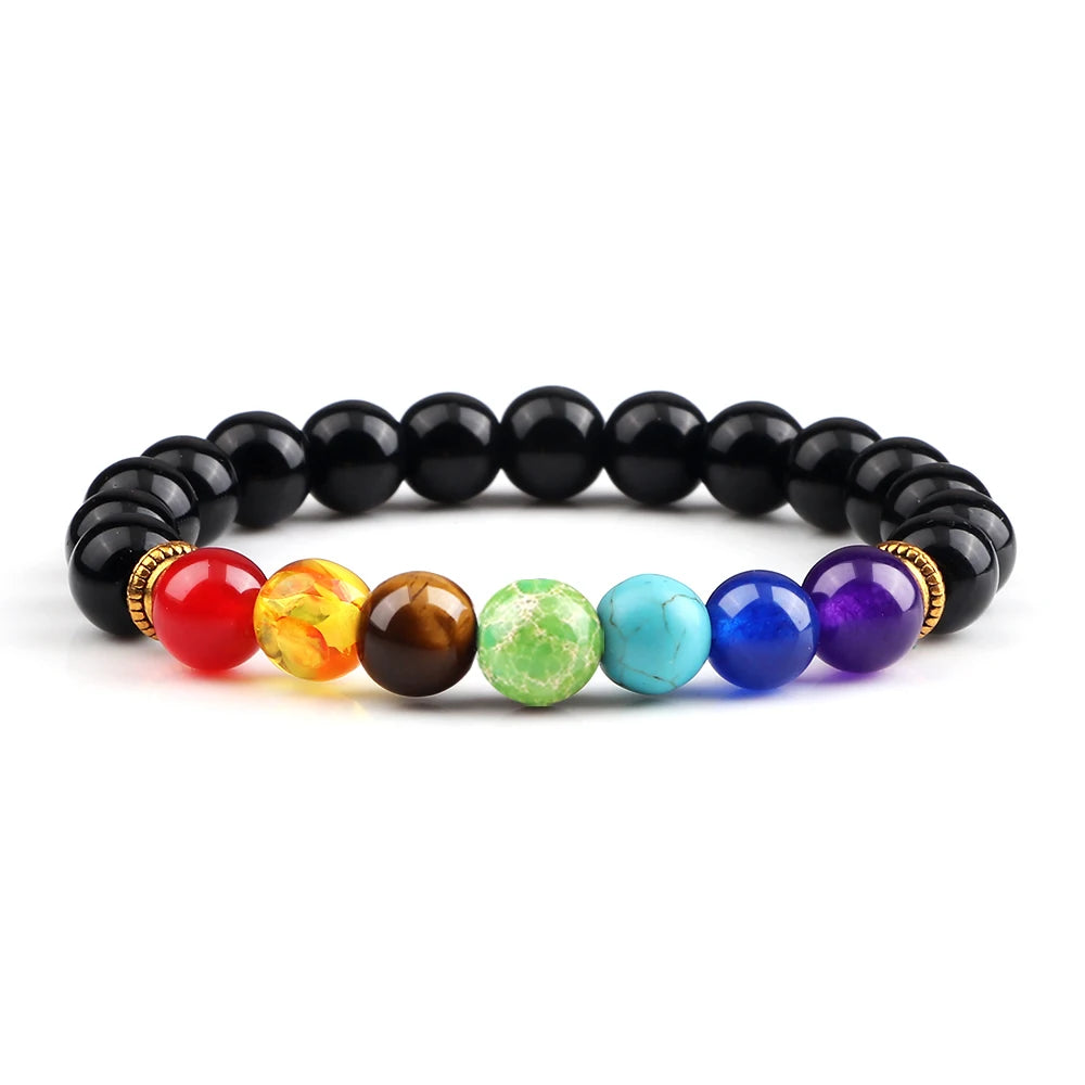 Bracelet 7 Chakras Reiki en Perles Naturelles
