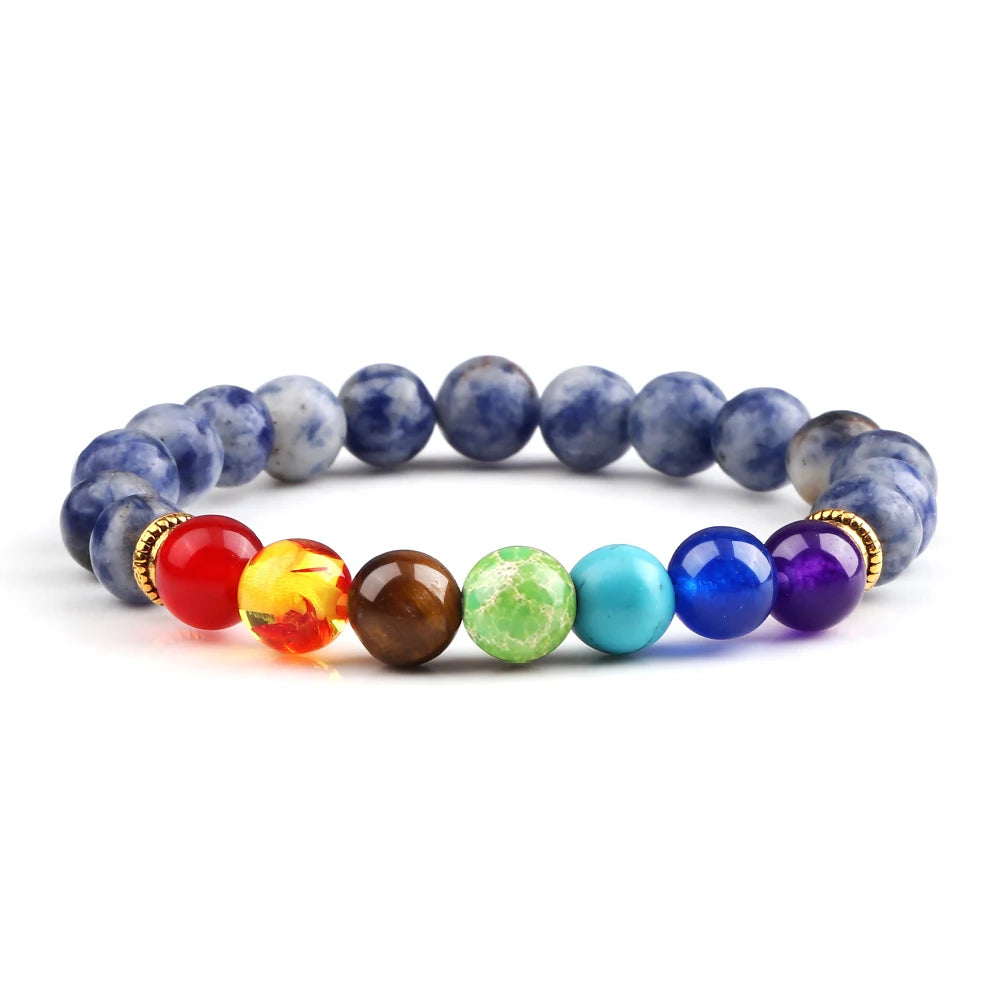 Bracelet 7 Chakras Reiki en Perles Naturelles
