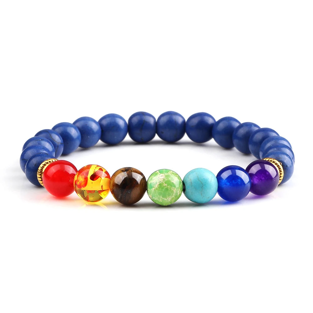 Bracelet 7 Chakras Reiki en Perles Naturelles
