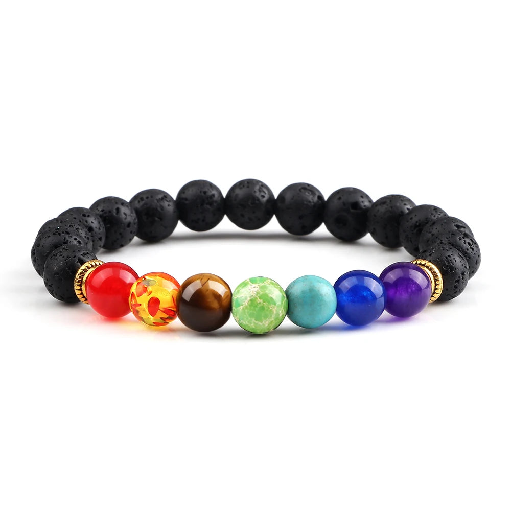 Bracelet 7 Chakras Reiki en Perles Naturelles