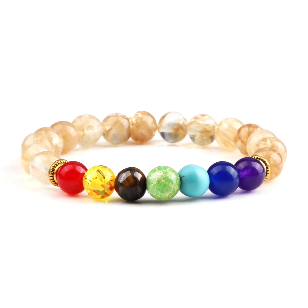 Bracelet 7 Chakras Reiki en Perles Naturelles