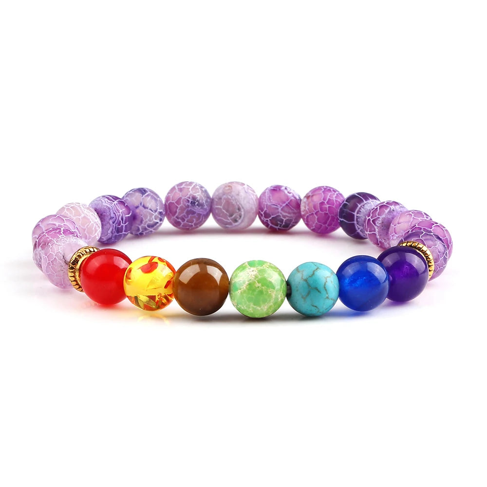 Bracelet 7 Chakras Reiki en Perles Naturelles