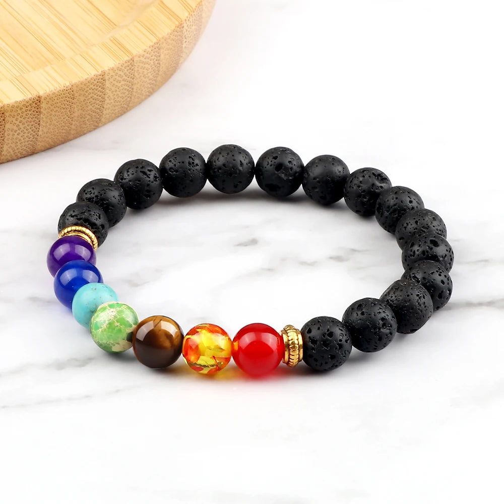 Bracelet 7 Chakras Reiki en Perles Naturelles