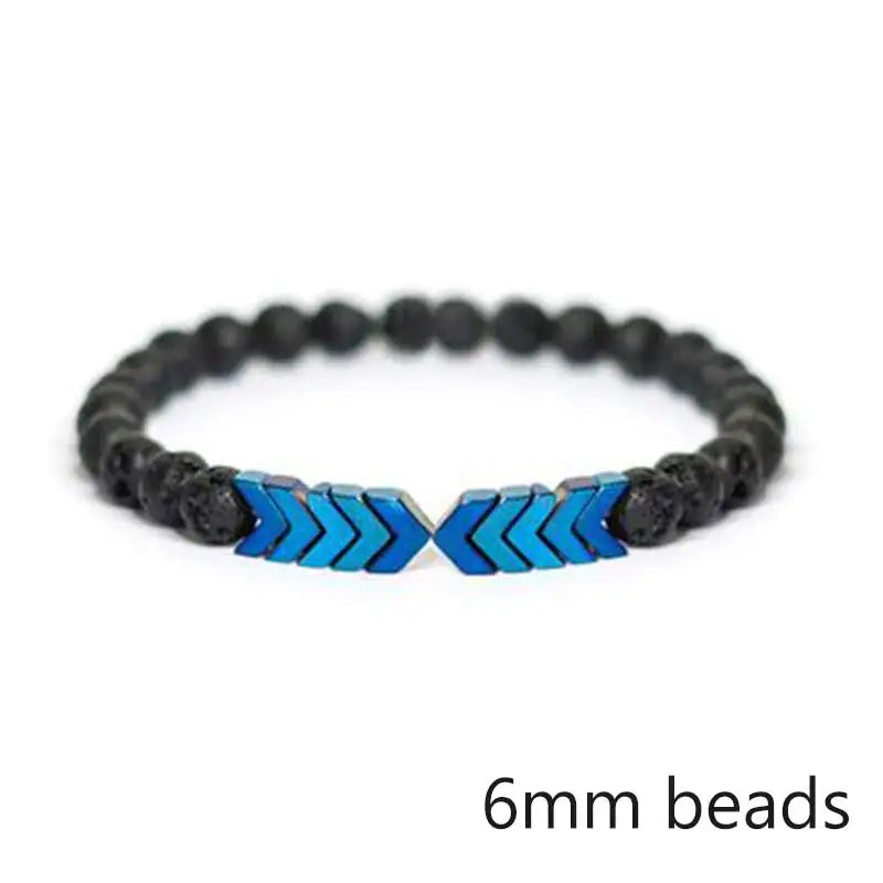 Bracelet en Pierre de Lave pour Homme, Bouddha Tibétain