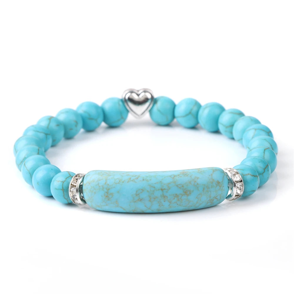 Bracelet en Turquoise Naturelle, Style Bohème
