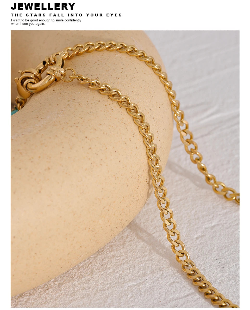 Collier Étoile en Acier Inoxydable, Pierre Naturelle Bleue
