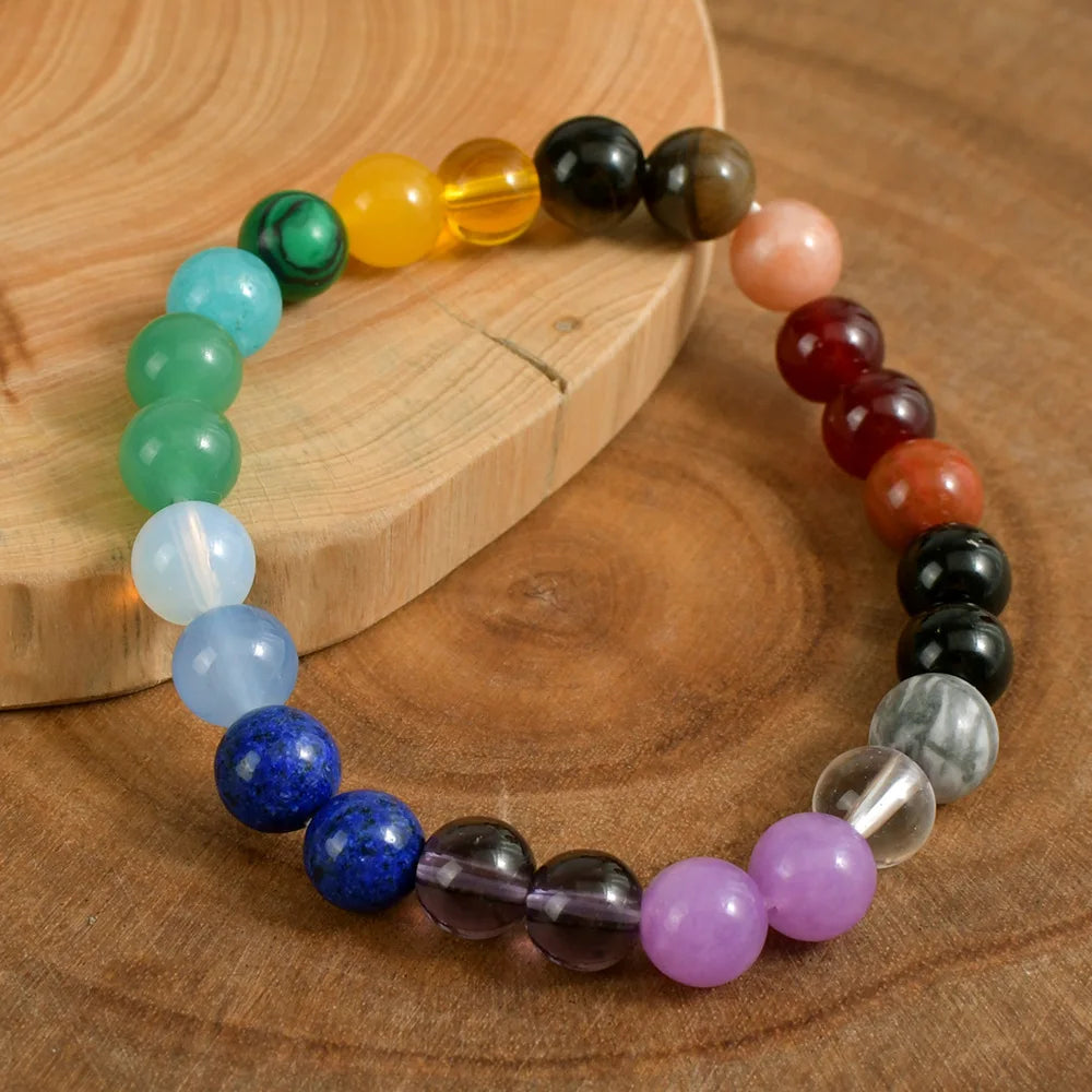 Bracelet 7 Chakras en Pierre Naturelle