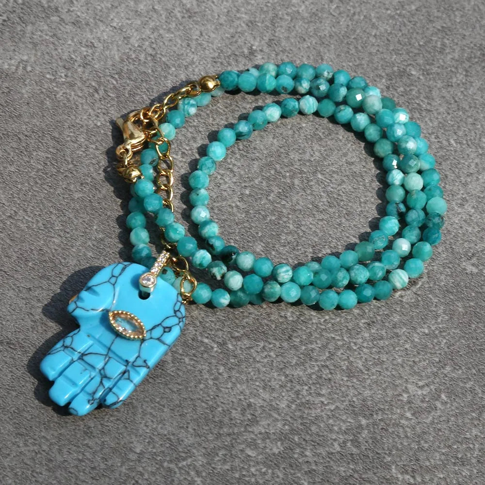 Collier Poisson Pivotant en Pierre Naturelle
