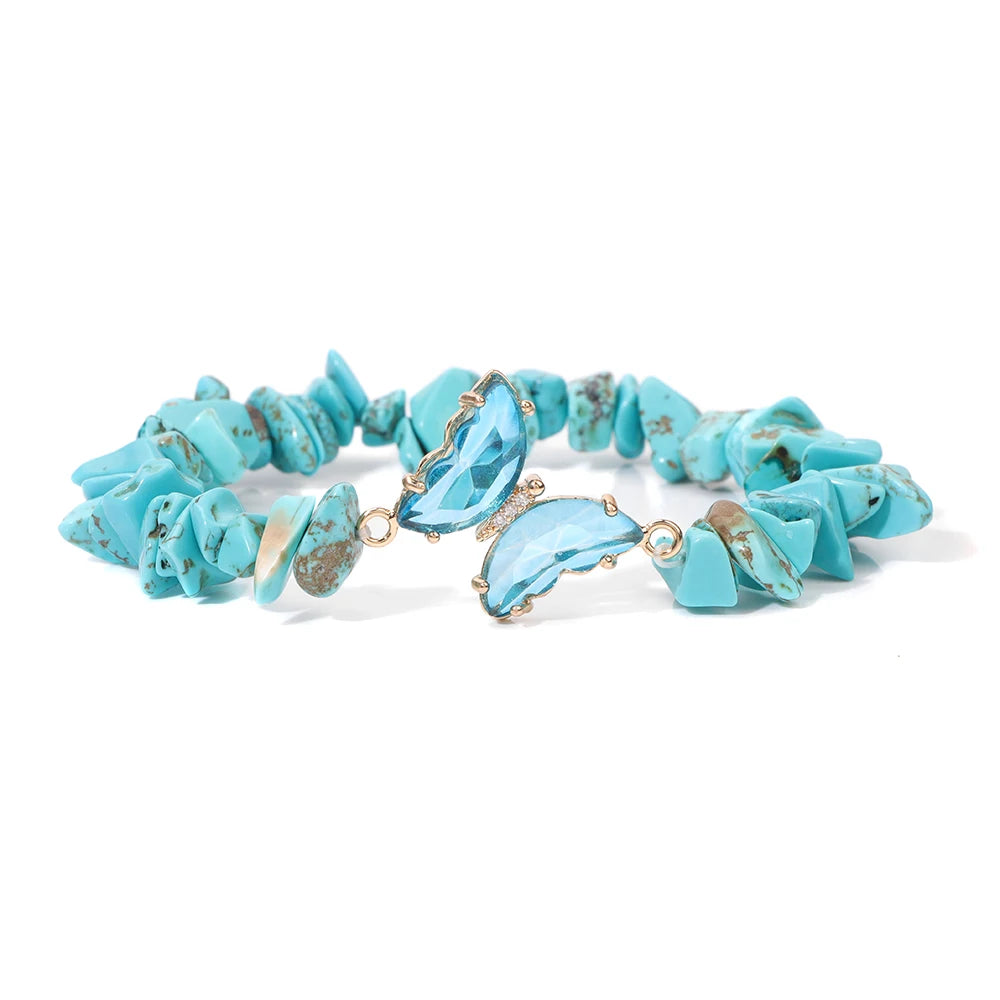 Bracelet en Turquoise Naturelle, Style Bohème