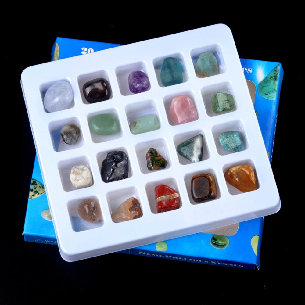 Coffret de 20 Pierres Naturelles Assorties, Chakra