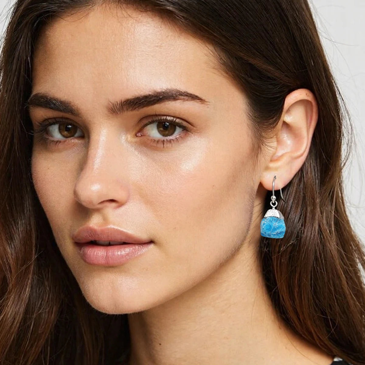 Boucles d'Oreilles en Pierre Naturelle Brute
