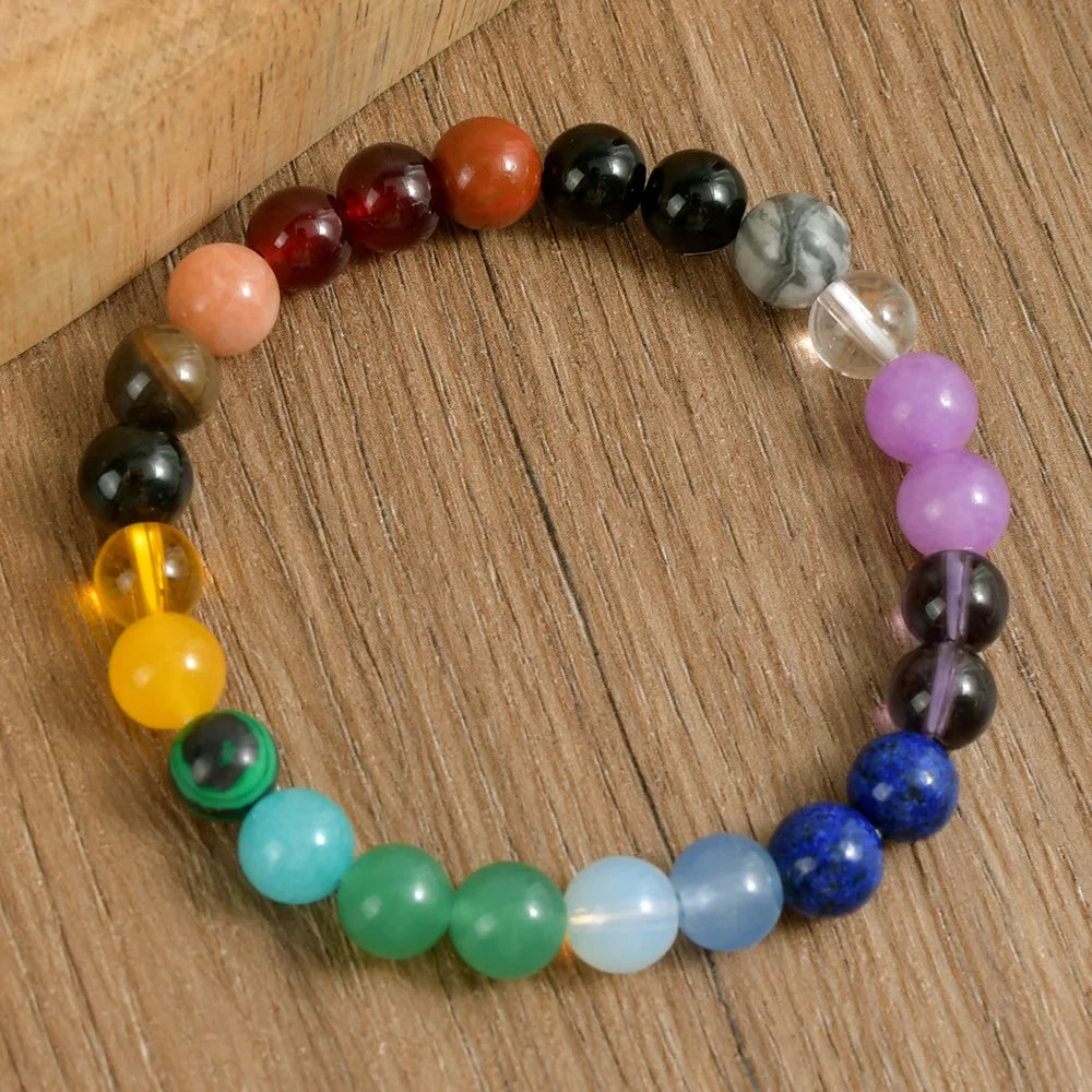 Bracelet 7 Chakras en Pierre Naturelle