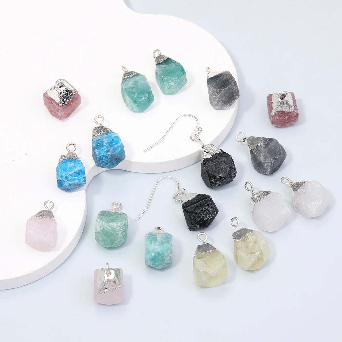 Boucles d'Oreilles en Pierre Naturelle Brute