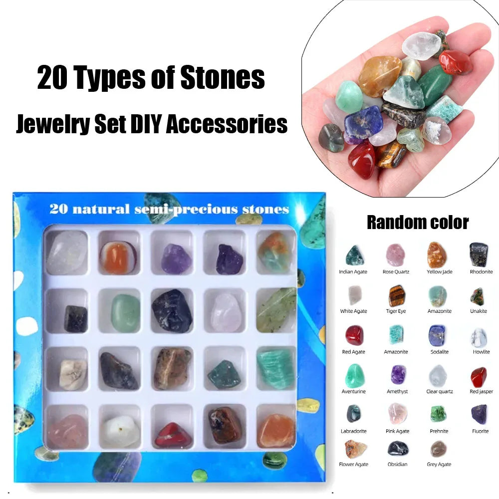 Coffret de 20 Pierres Naturelles Assorties, Chakra