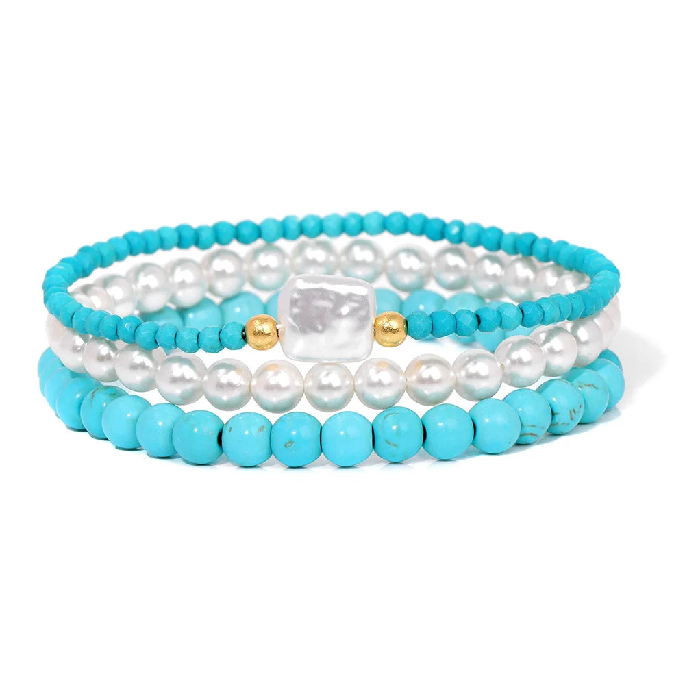 Bracelet en Turquoise Naturelle, Style Bohème