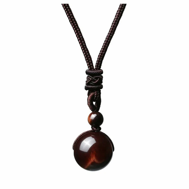 Collier Pendentif Rond en Pierre Naturelle