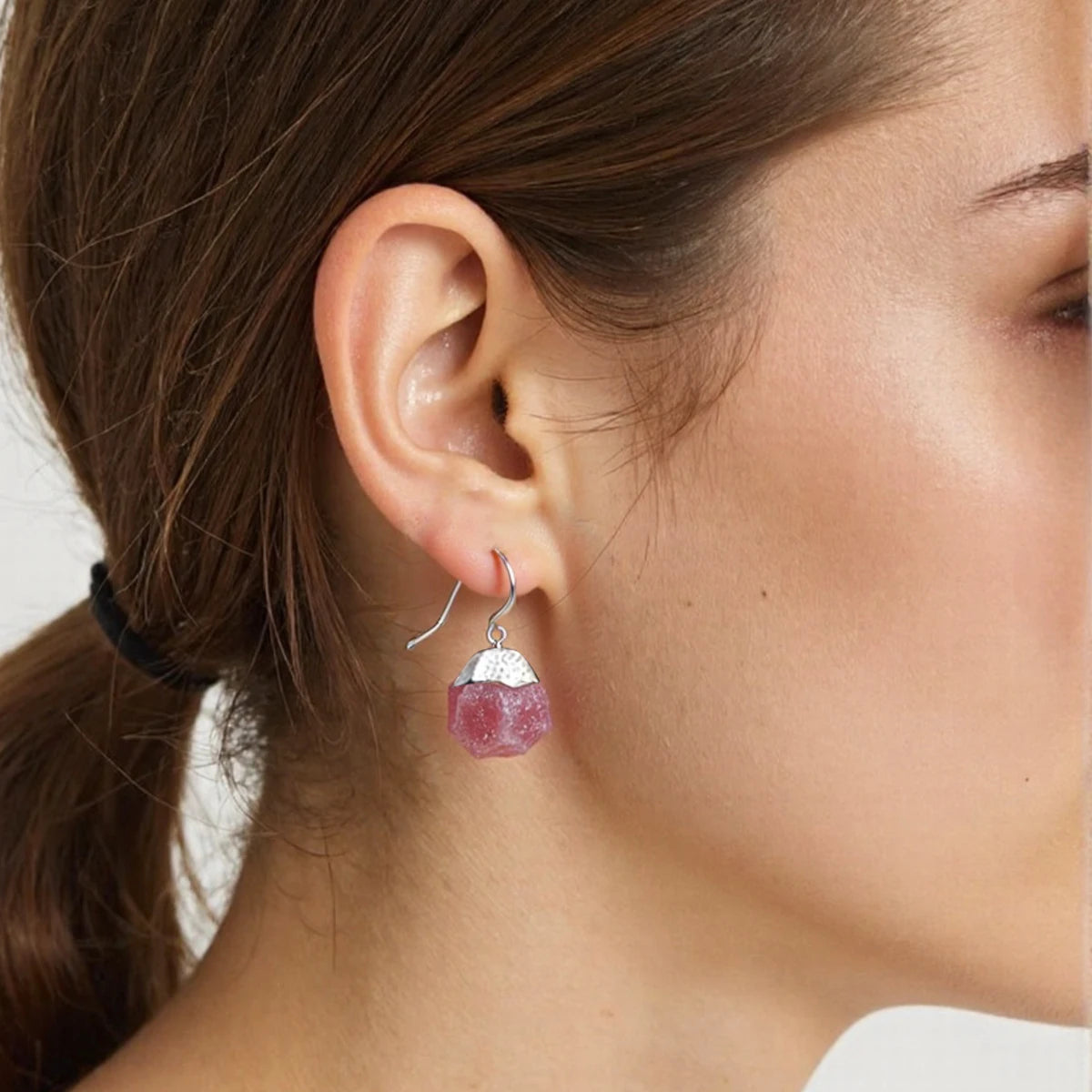 Boucles d'Oreilles en Pierre Naturelle Brute