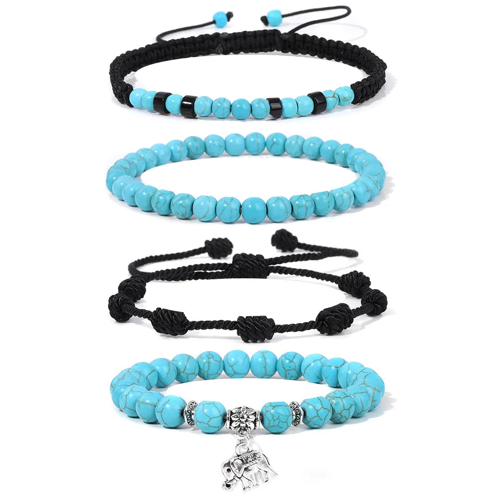 Bracelet en Turquoise Naturelle, Style Bohème