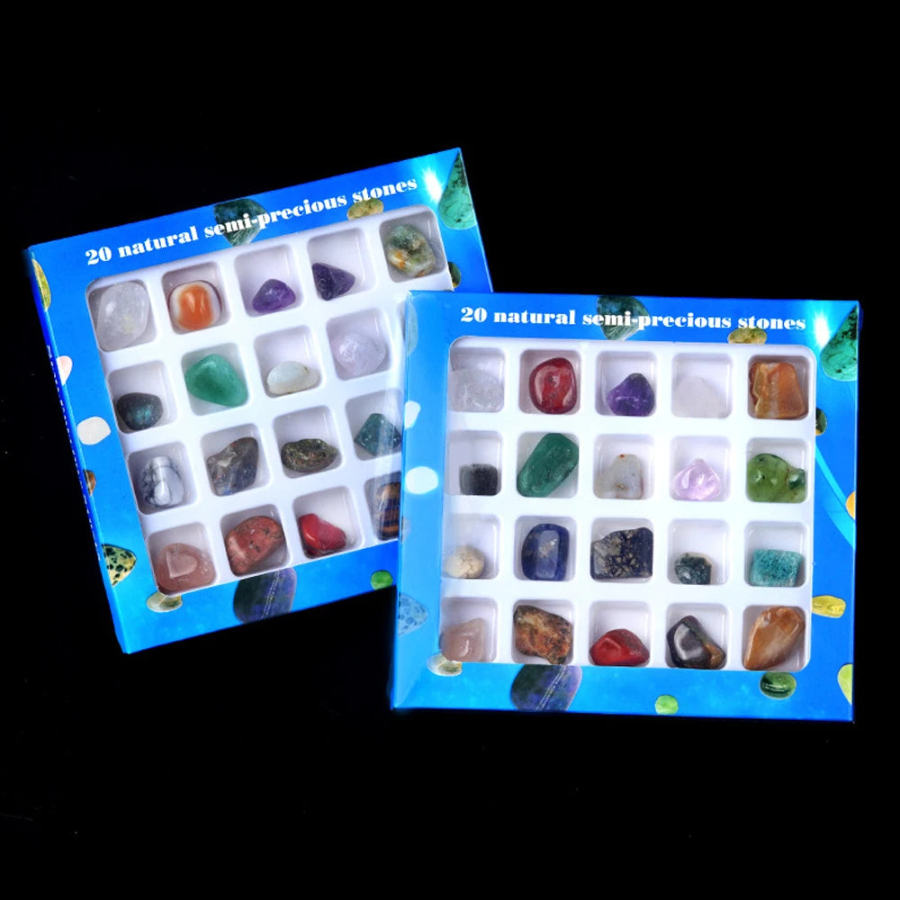 Coffret de 20 Pierres Naturelles Assorties, Chakra