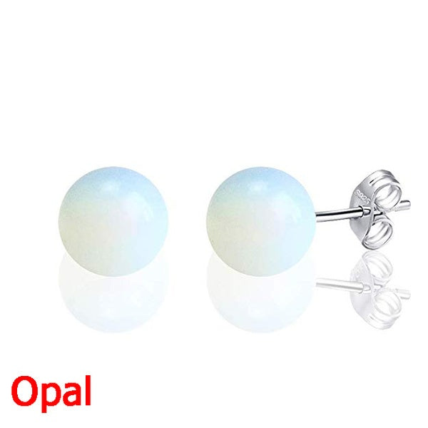 Boucle d'Oreille Ronde en Pierre Naturelle