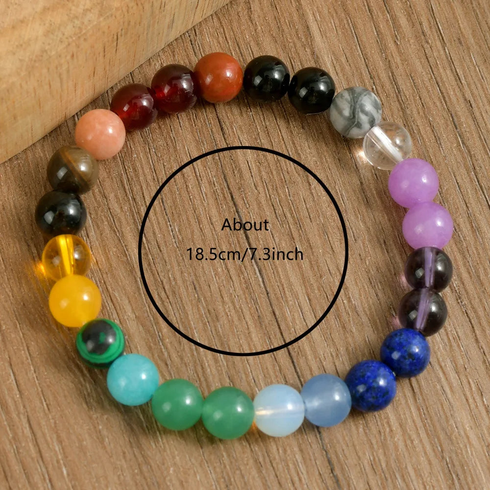 Bracelet 7 Chakras en Pierre Naturelle