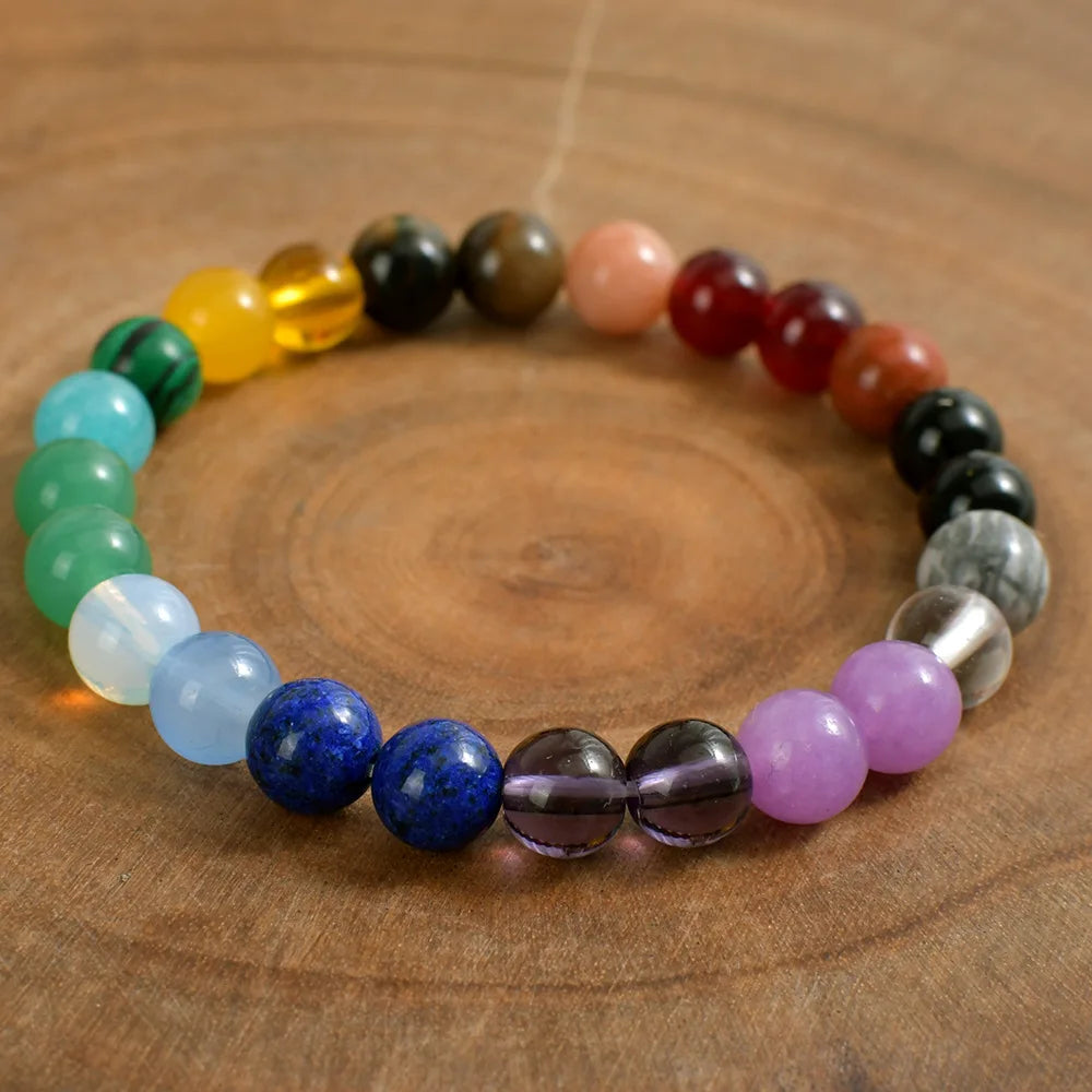 Bracelet 7 Chakras en Pierre Naturelle