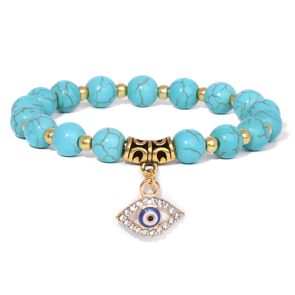 Bracelet en Turquoise Naturelle, Style Bohème