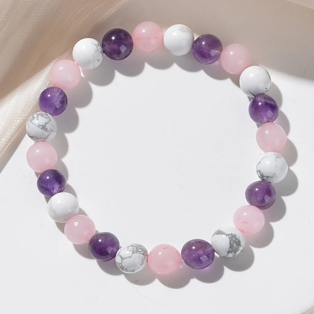 Bracelet de Sommeil Aura en Perles Naturelles, 8mm
