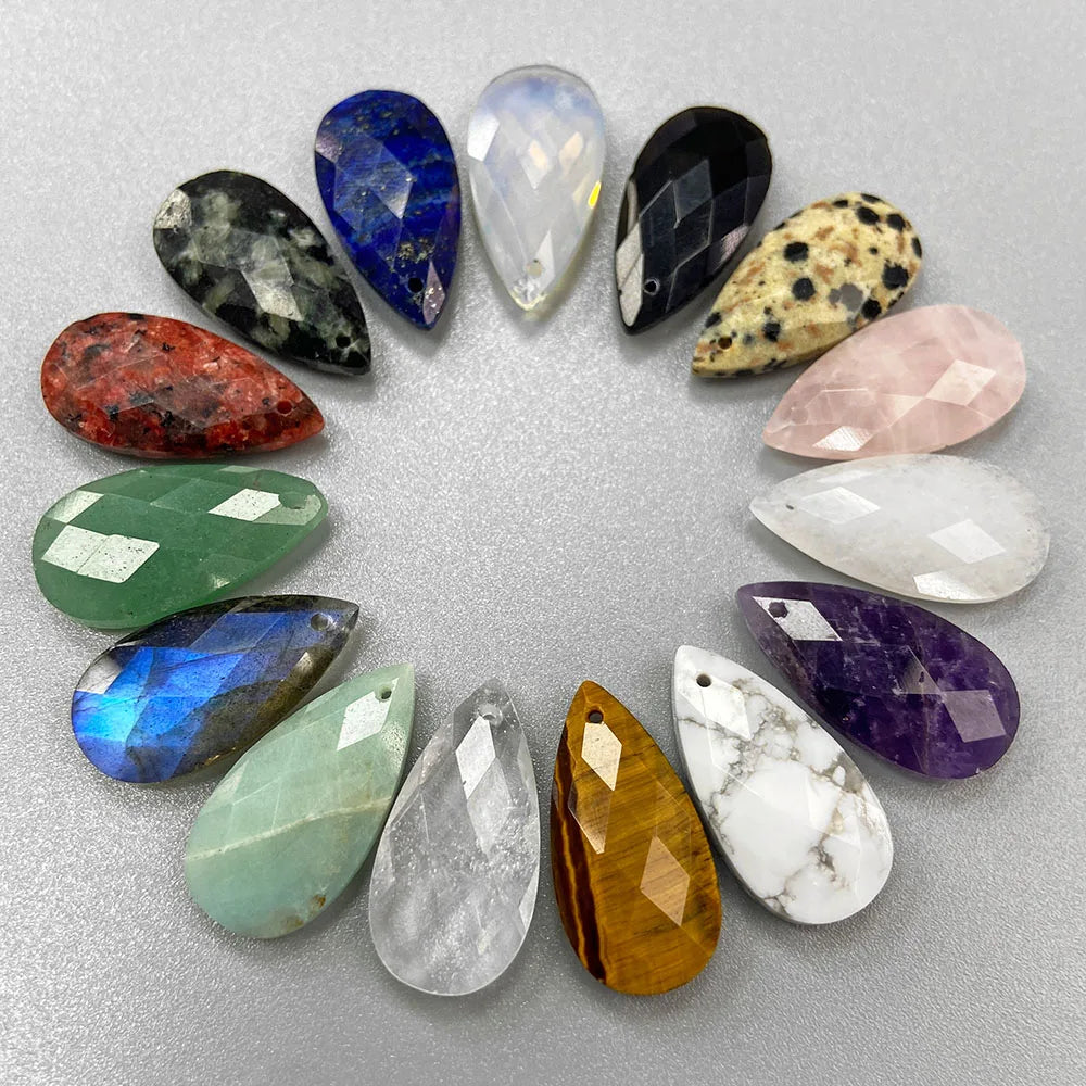 Pendentif en Pierre Naturelle, Goutte d'Eau