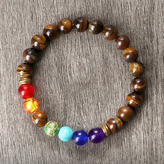 Bracelet 7 Chakras Reiki en Perles Naturelles
