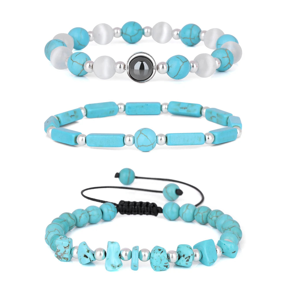 Bracelet en Turquoise Naturelle, Style Bohème