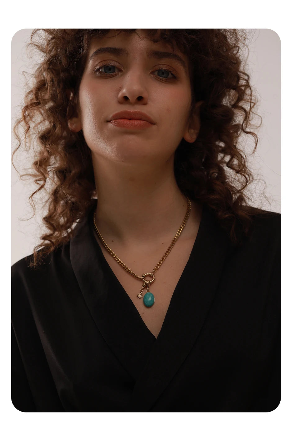 Collier Étoile en Acier Inoxydable, Pierre Naturelle Bleue