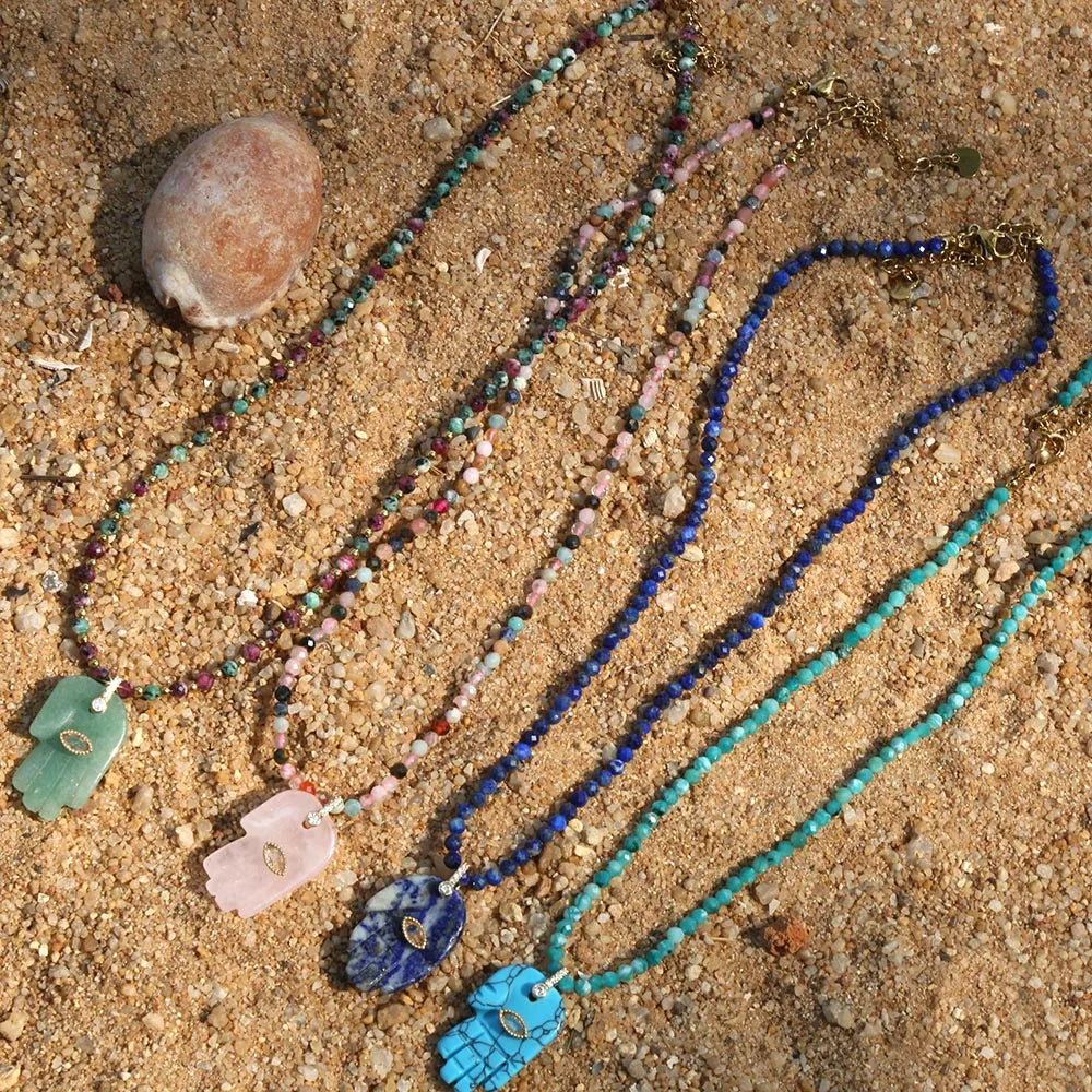 Collier Poisson Pivotant en Pierre Naturelle