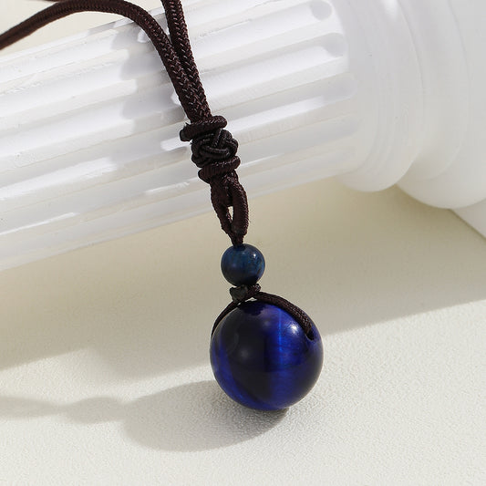 Collier Pendentif Rond en Pierre Naturelle