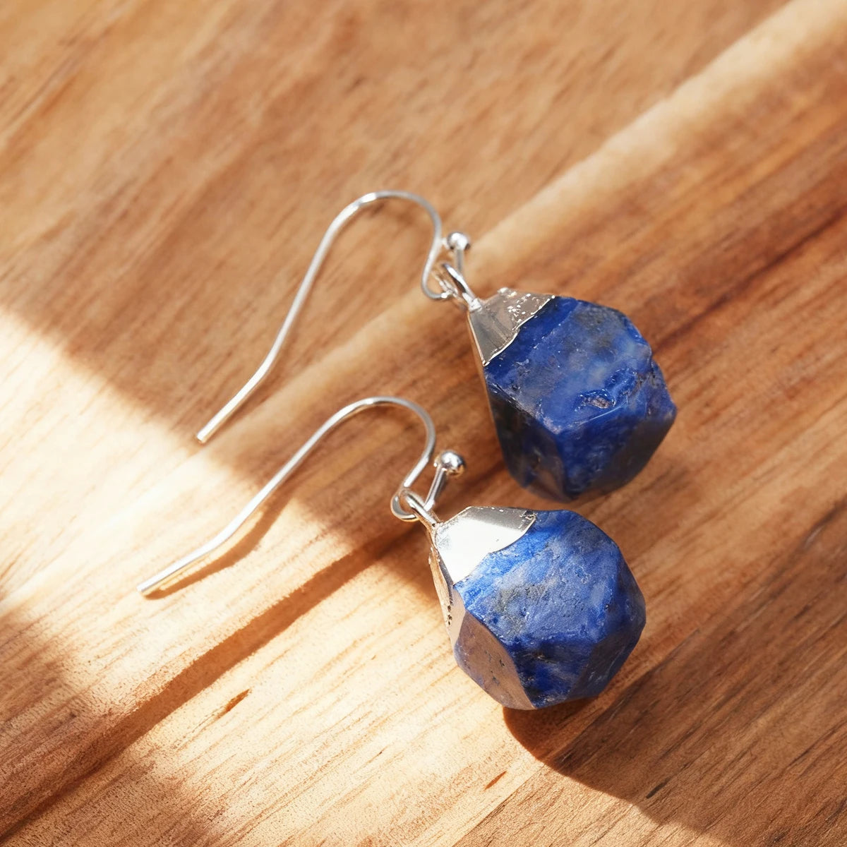 Boucles d'Oreilles en Pierre Naturelle Brute