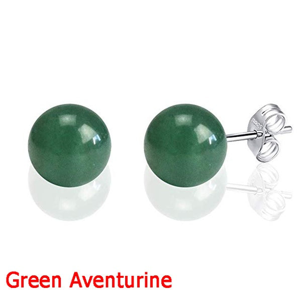 Boucle d'Oreille Ronde en Pierre Naturelle